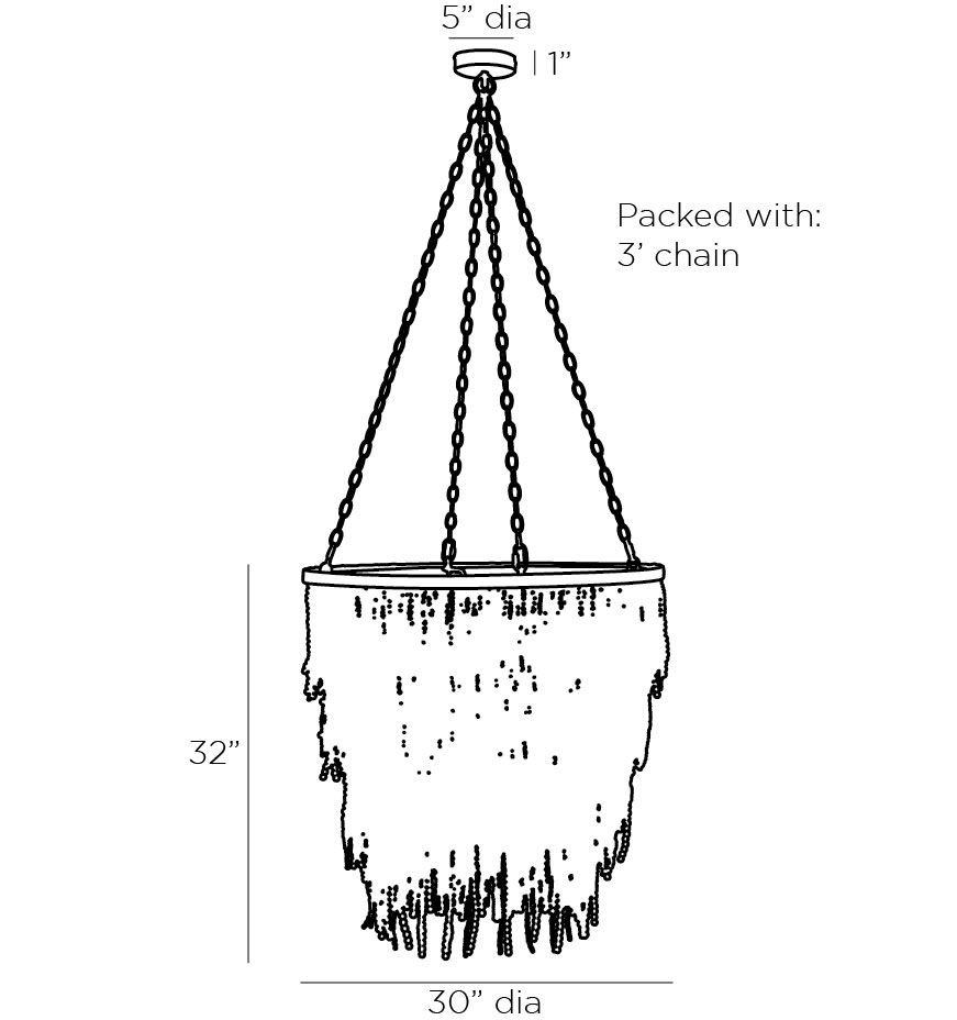 Люстра Амбре деревянные бусы LIZZY CHANDELIER в Екатеринбурге