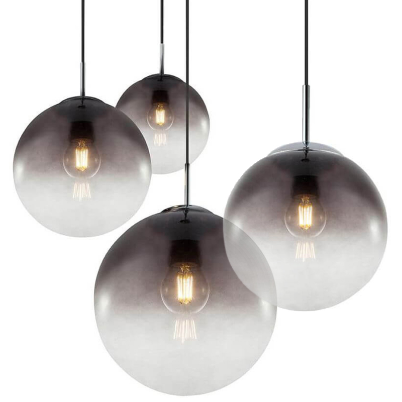 Светильник Ball Sunrise Pendant lamp smok 1 плафон Стекло Смок Хром в Екатеринбурге | Loft Concept 