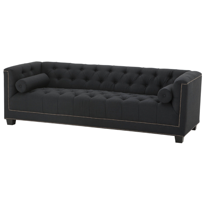 Диван Eichholtz Sofa Paolo black Черный Коричневый в Екатеринбурге | Loft Concept 