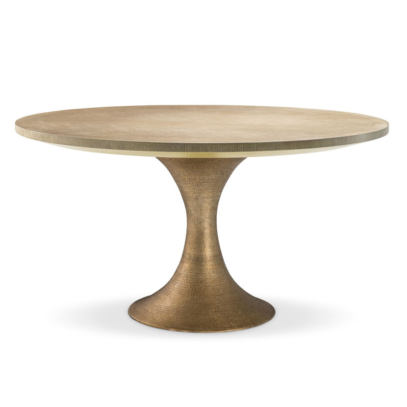 Обеденный стол Eichholtz DINING TABLE MELCHIOR ROUND brass Латунь в Екатеринбурге | Loft Concept 