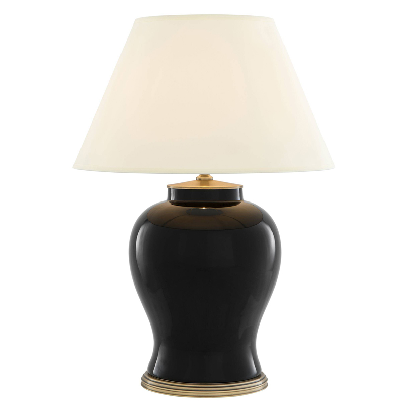 Настольная лампа Eichholtz Table Lamp Mundon Белый Черный Латунь Античная полированная в Екатеринбурге | Loft Concept 