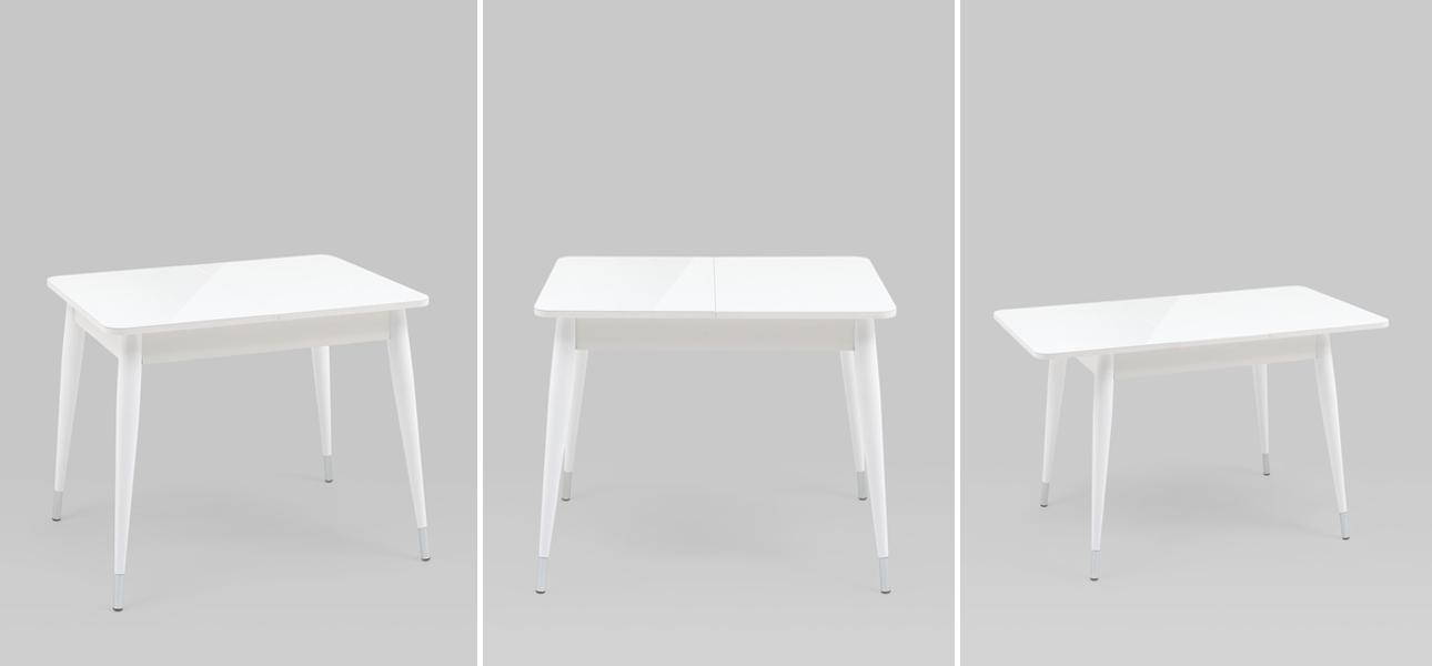 Стол обеденный раскладной Linnaeus Collection ширина 90 Белый - фото