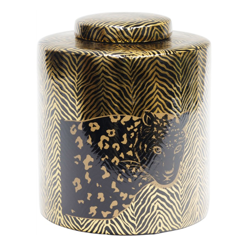 Ваза Leopard Vase black and gold 25 Черный Золотой в Екатеринбурге | Loft Concept 