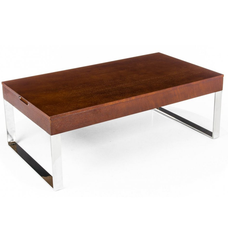 Кофейный стол Annecy Coffee Table brown Коричневый Хром в Екатеринбурге | Loft Concept 