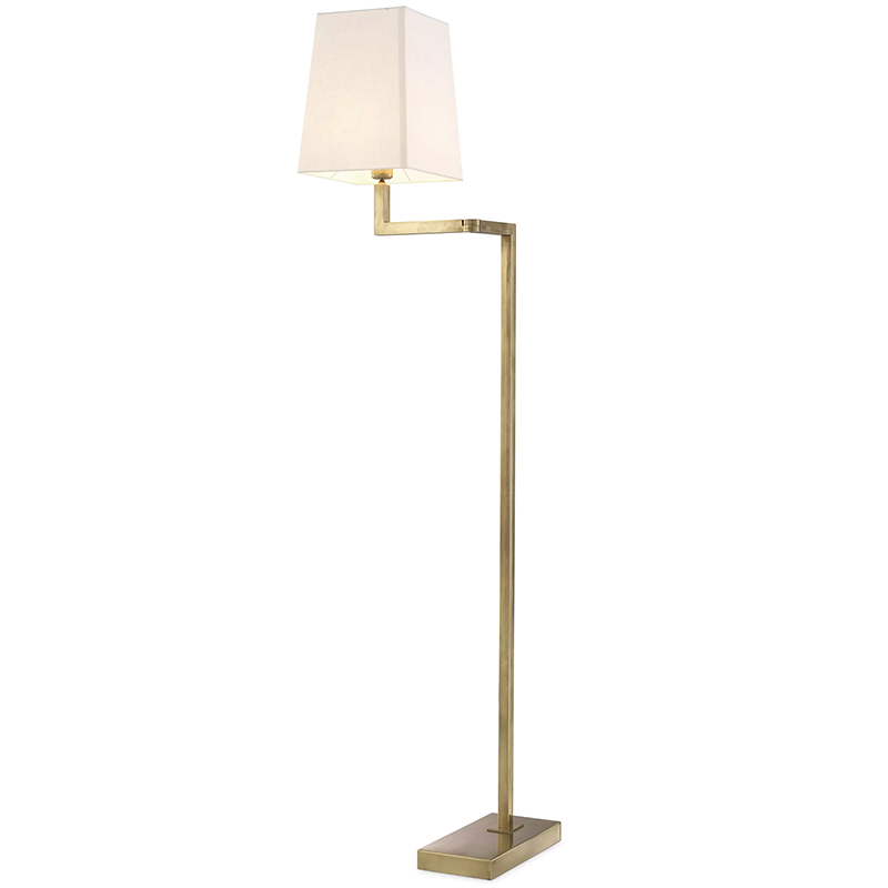 Торшер Eichholtz Floor Lamp Cambell Brass Латунь Винтажная латунь Белый в Екатеринбурге | Loft Concept 