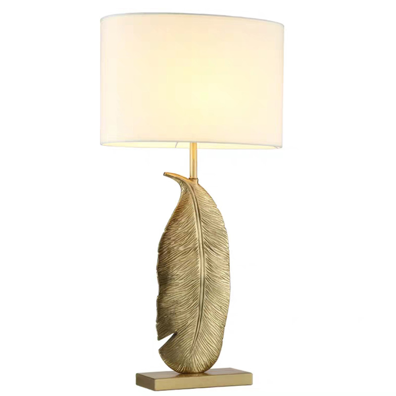 Настольная лампа Leaf Brass Table Lamp Золотой Белый Черный в Екатеринбурге | Loft Concept 