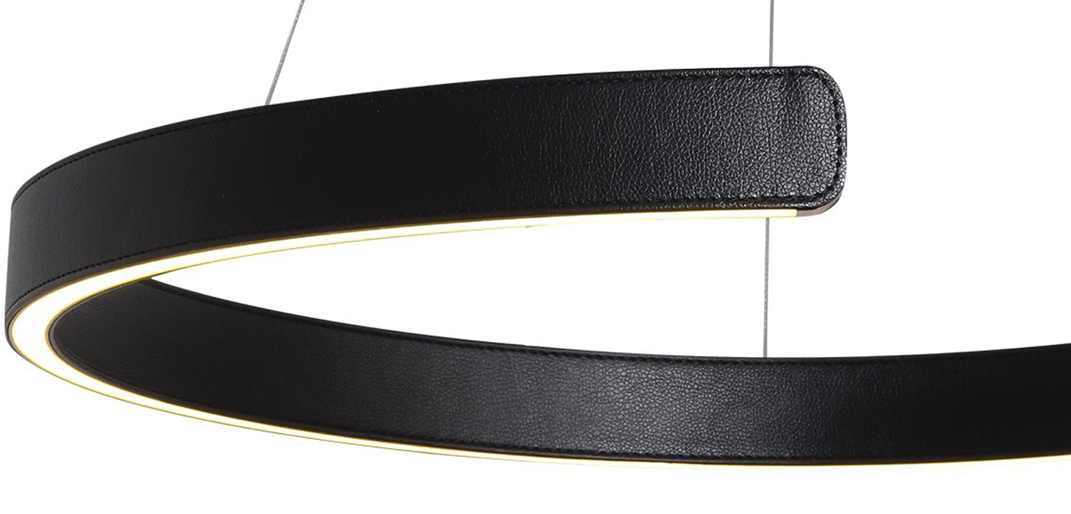 Подвесной светильник Half Ring black leather 60 - фото №2