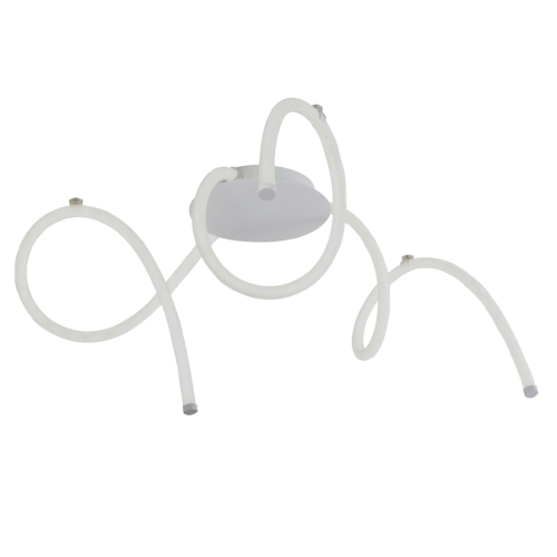 Люстра белого цвета с тремя изогнутыми светодиоидными плафонами Luke Lampco Tracer Lamp Белый в Екатеринбурге | Loft Concept 