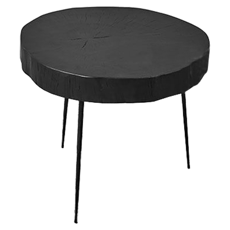 Приставной стол Saw Cut Black Wood Side Table Черный в Екатеринбурге | Loft Concept 