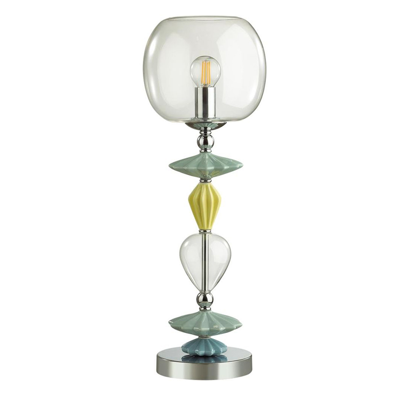 Настольная лампа Iris Glass Table lamp Candy chrome Прозрачный (Transparent) Желтый Зеленый Хром Голубой в Екатеринбурге | Loft Concept 