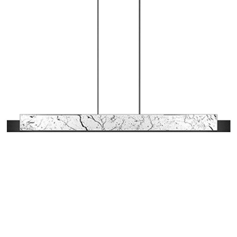 Люстра Leonce Marble Linear Chandelier White Черный Белый Мрамор Bianco в Екатеринбурге | Loft Concept 