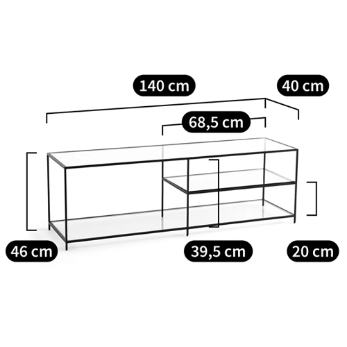 ТВ-тумба из стекла и металла Tingey Metal Glass TV Stand в Екатеринбурге