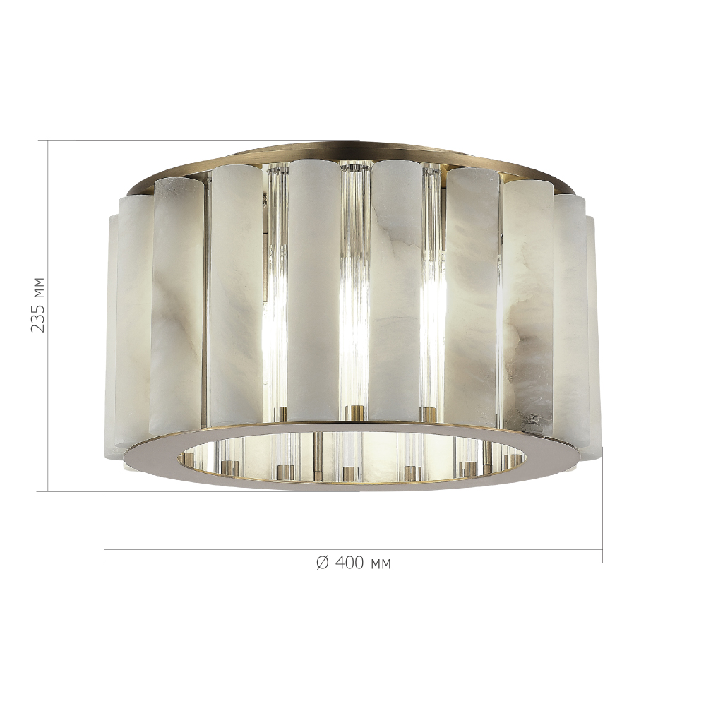 Потолочный светильник из стекла и премиального алебастра Ravishment в Екатеринбурге