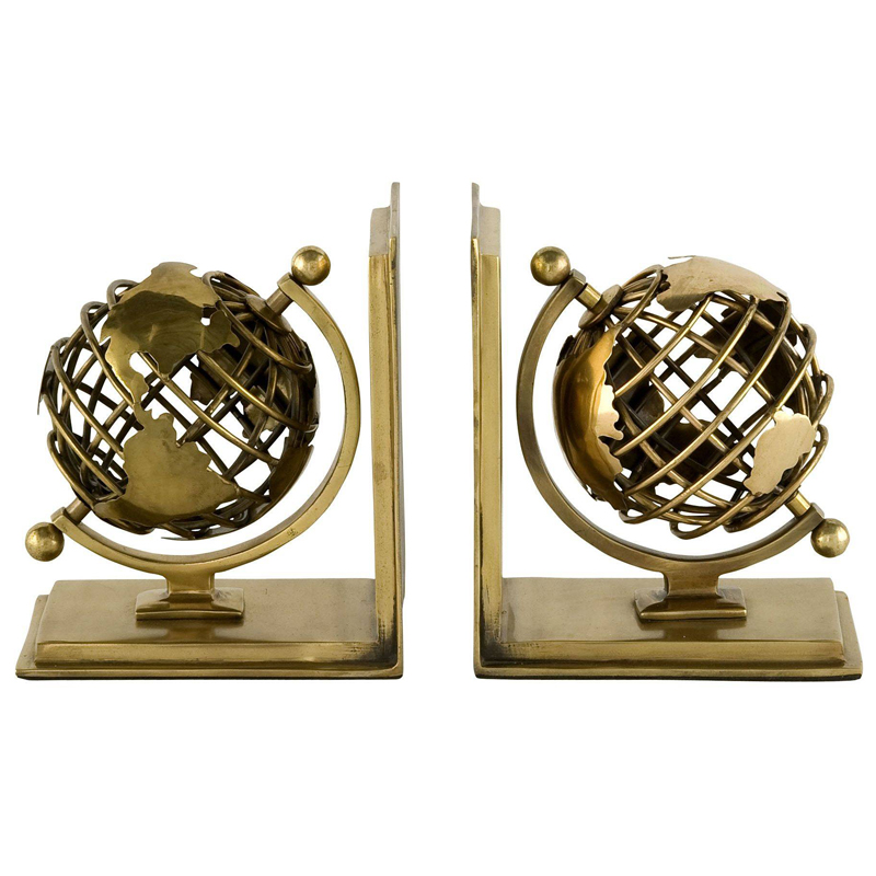 Держатель для книг Eichholtz Bookend Globe set of 2 Латунь Античная полированная в Екатеринбурге | Loft Concept 