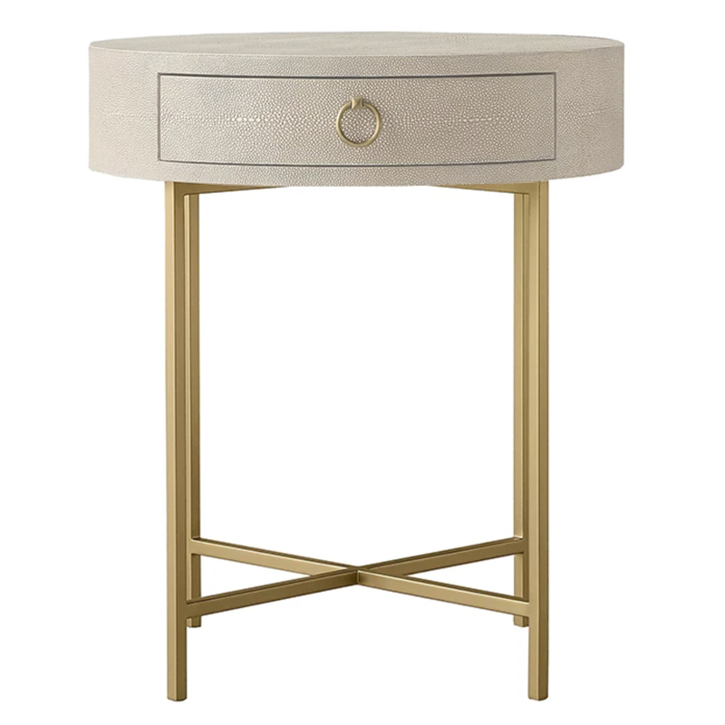 Gaston Stingray Round Ivory Side Table Приставной стол скат Золотой ivory ( слоновая кость ) в Екатеринбурге | Loft Concept 