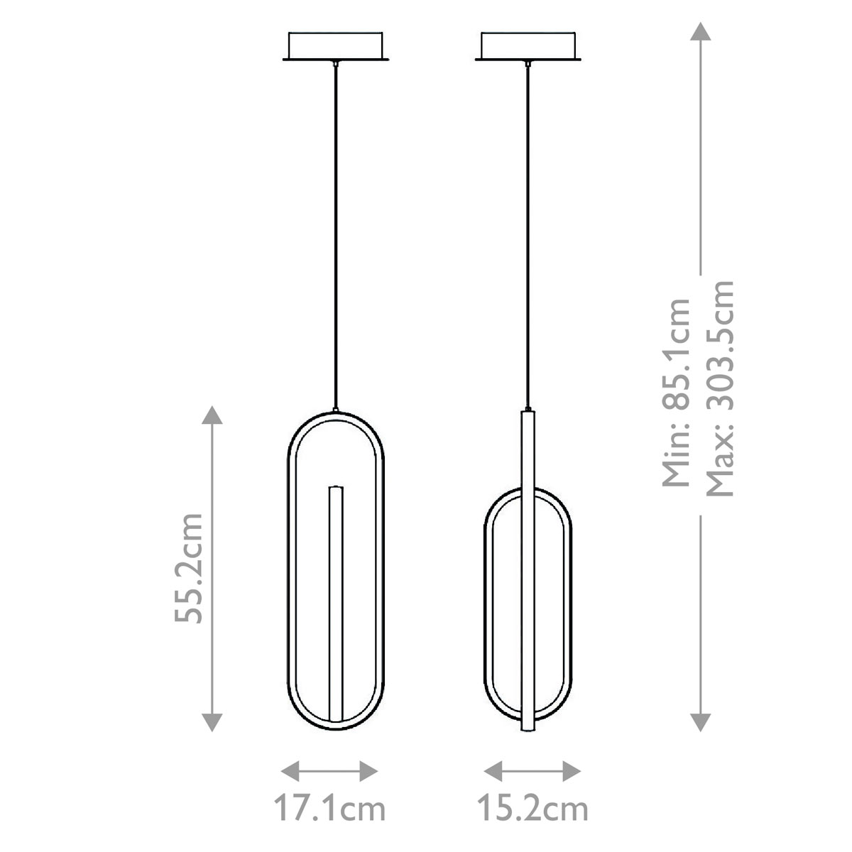 Подвесной светильник золотого цвета с двумя вытянутыми овальными рамками в форме скрепки Eurofase в Екатеринбурге