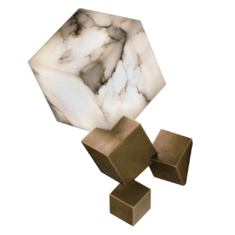 Бра Marble Cube Wall lamp Белый Мрамор Bianco Медь в Екатеринбурге | Loft Concept 