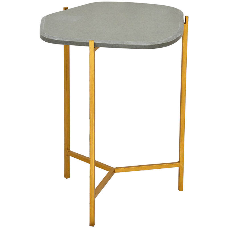 Приставной стол с серой каменной столешницей Tuan Side Table Grey Золотой Серый в Екатеринбурге | Loft Concept 