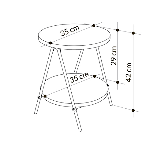 Стол приставной с 2-мя круглыми столешницами цвета антрацит ESSEL SIDE TABLE ANTHRACITE в Екатеринбурге