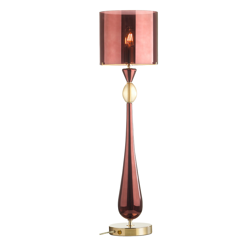 Настольная лампа Roser Burgundy Table Lamp Бургундский красный Золотой в Екатеринбурге | Loft Concept 