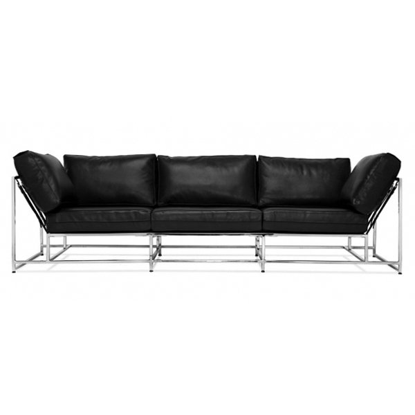 Диван Black Calfskin Sofa Черный в Екатеринбурге | Loft Concept 