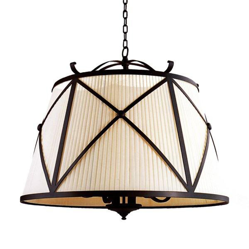 Люстра абажур Provence Lampshade Light Brown Chandelier Коричневый винтаж Бежевый в Екатеринбурге | Loft Concept 