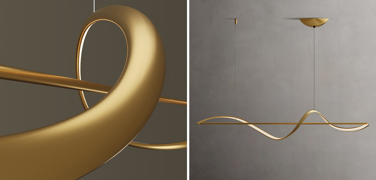 Cветильник со спиралевидным корпусом ADONIS Золото - фото