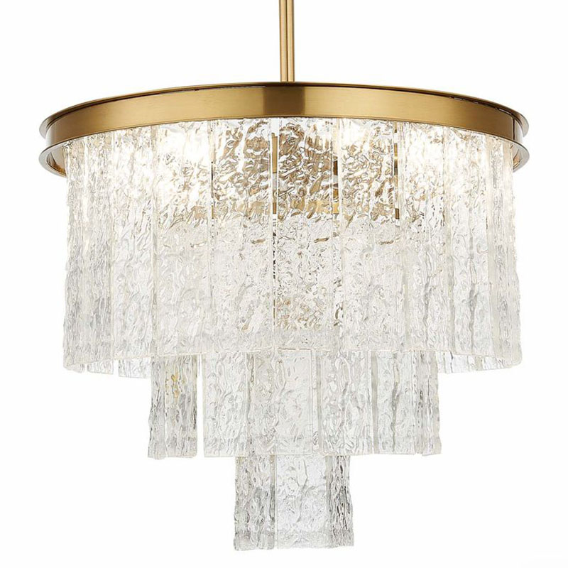 Люстра Renea Textured Glass Chandelier Brass Латунь Прозрачное Стекло в Екатеринбурге | Loft Concept 