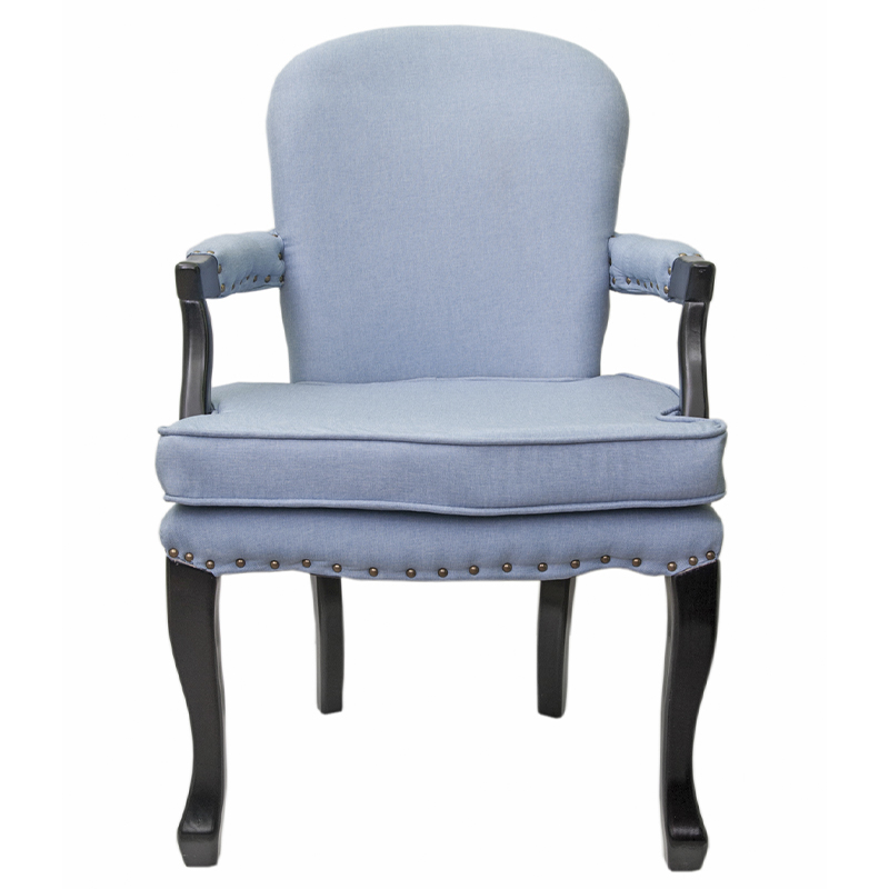 Кресло Aubrey Classical Armchair blue flax Голубой Черный в Екатеринбурге | Loft Concept 