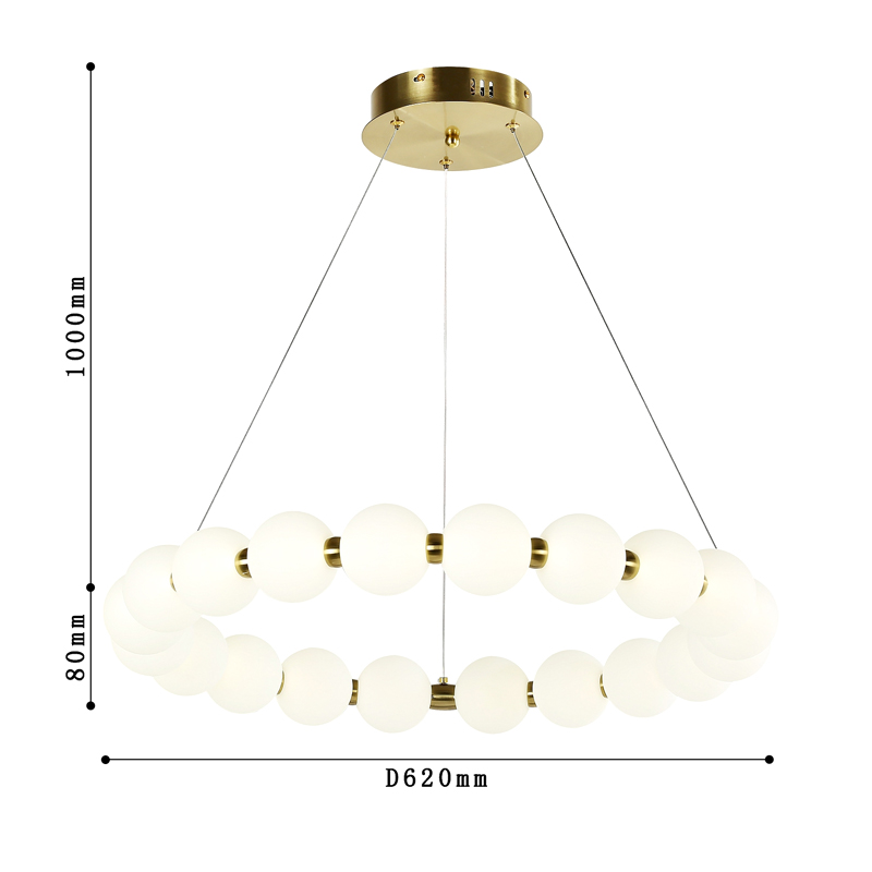 Люстра с плафоном из акриловых шаров PEARLS 62 см в Екатеринбурге