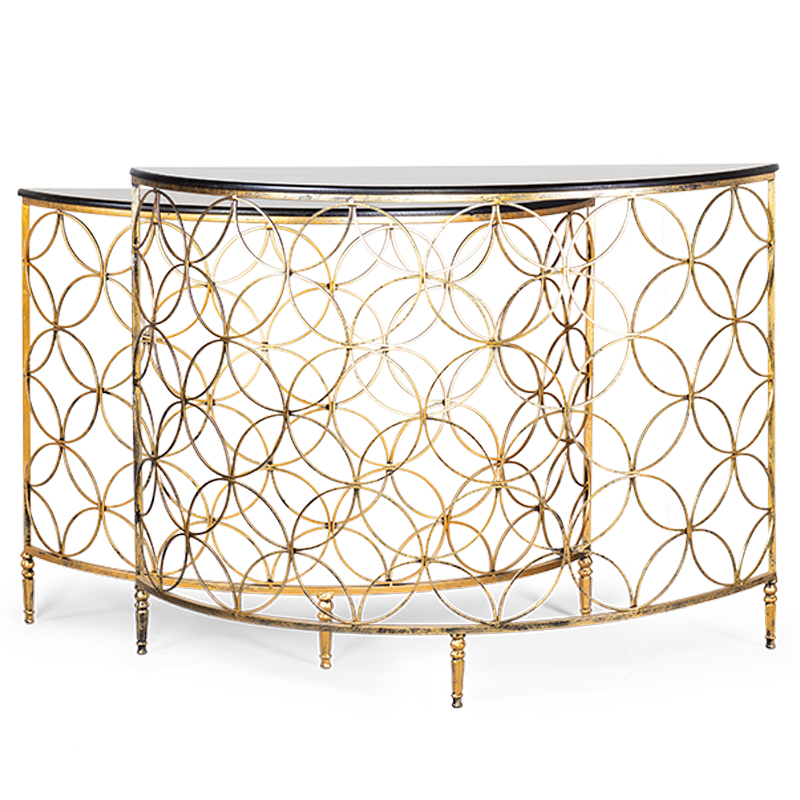 Комплект консолей Gold Lace Console Золотой в Екатеринбурге | Loft Concept 