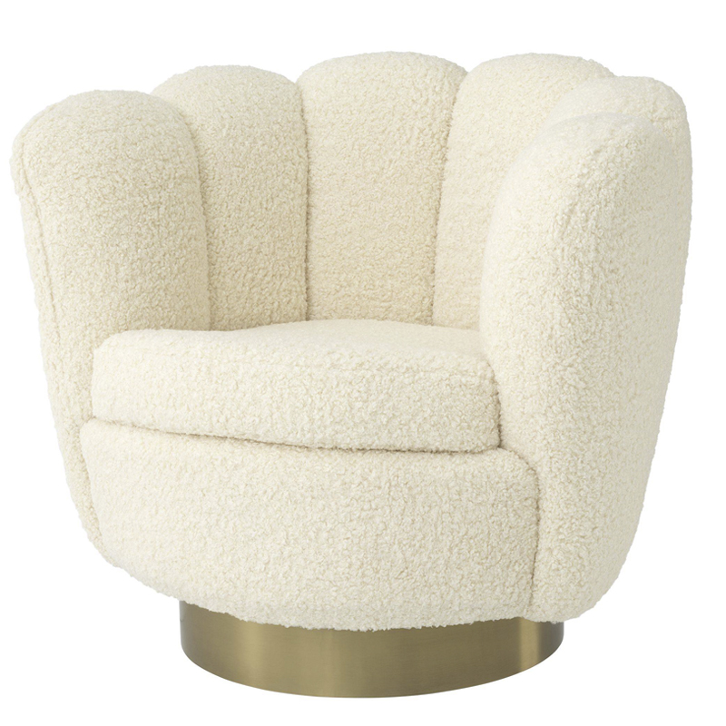 Кресло Eichholtz Swivel Chair Mirage cream Кремовый Матовая латунь в Екатеринбурге | Loft Concept 