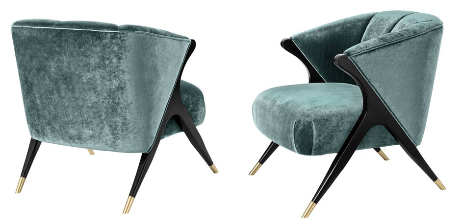 Кресло Eichholtz Chair Pavone Aegean Green - фото №1