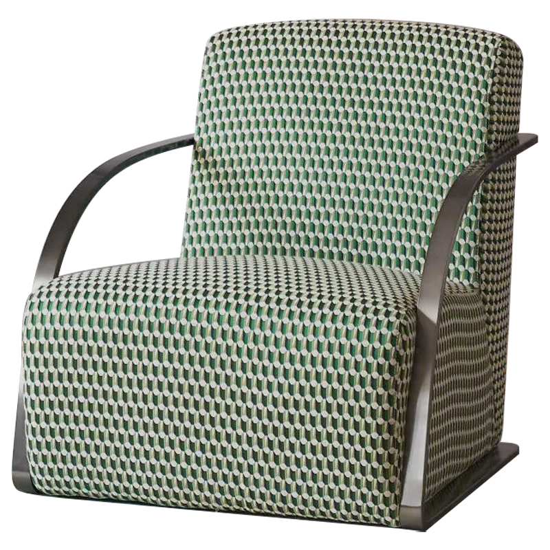 Кресло Esme Green Pattern Armchair Зеленый Темный хром в Екатеринбурге | Loft Concept 