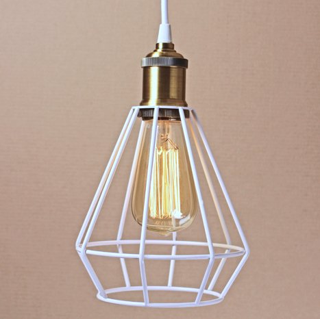 Подвесной светильник Wire Cage Pendant Punch White Белый в Екатеринбурге | Loft Concept 