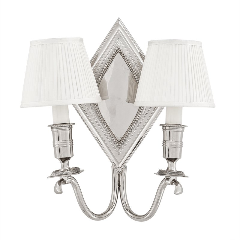 Бра Eichholtz Wall Lamp Diamond Double Никель Белый в Екатеринбурге | Loft Concept 