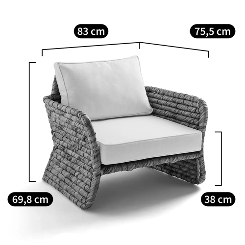 Кресло из плетеного гиацинта Gardner Wicker Armchair в Екатеринбурге