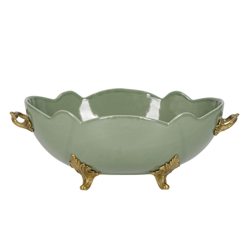 Чаша зеленого цвета из фарфора с волнообразным краем Eden Garden porcelain and bronze Зеленый Бронза Чаша зеленого цвета из фарфора с волнообразным краем Eden Garden porcelain and bronze Зеленый Бронза в Екатеринбурге | Loft Concept