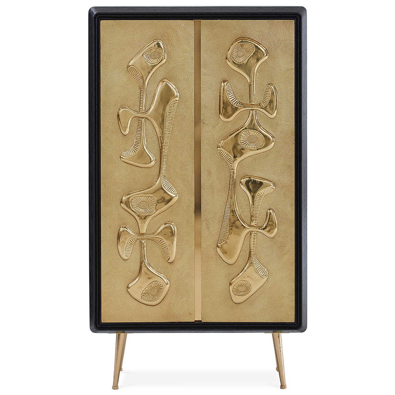 Шкаф Jonathan Adler Reform Accent Cabinet Золотой Черный в Екатеринбурге | Loft Concept 