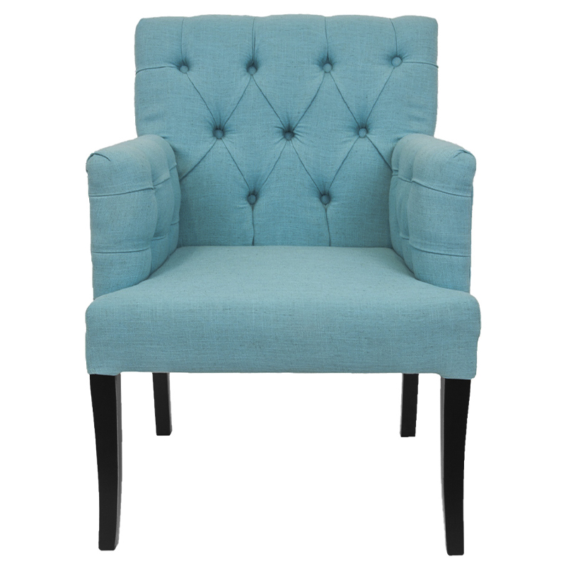 Кресло Addison Chic Armchair blue flax Бирюзовый Черный в Екатеринбурге | Loft Concept 