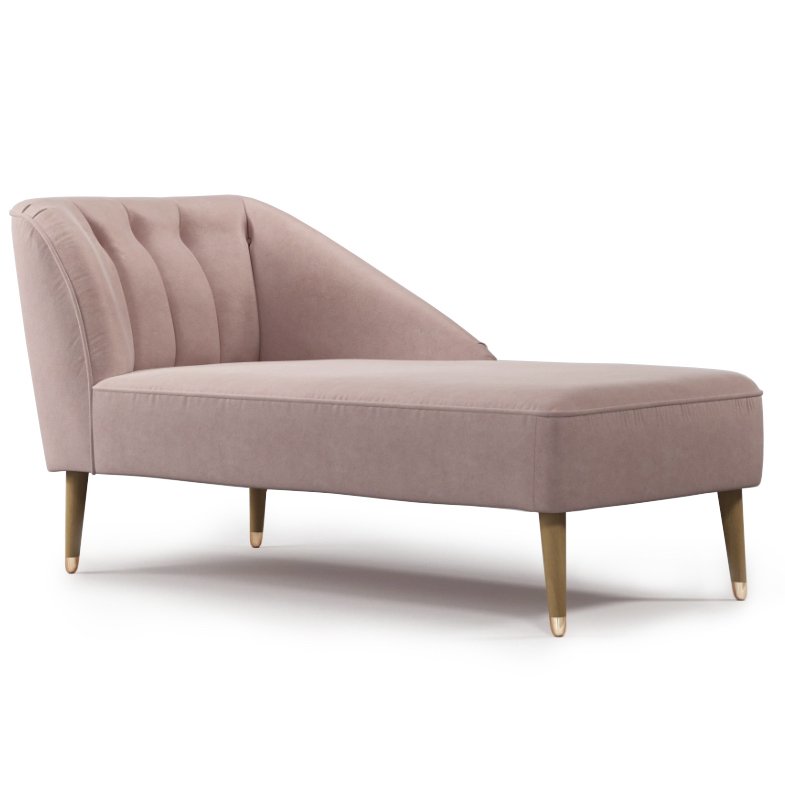 Кушетка Chaise Longue, Pink Cotton Velvet Розовый пастельный в Екатеринбурге | Loft Concept 