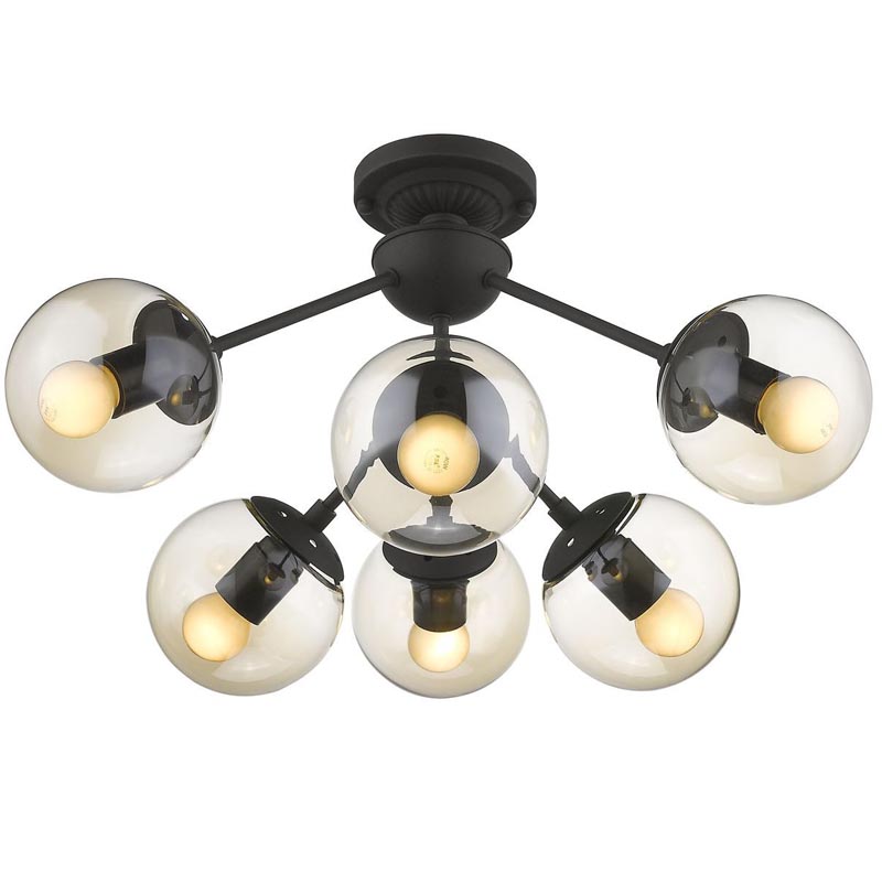 Потолочный светильник Ceiling Lamp Modo 6 black Черный Янтарный в Екатеринбурге | Loft Concept 