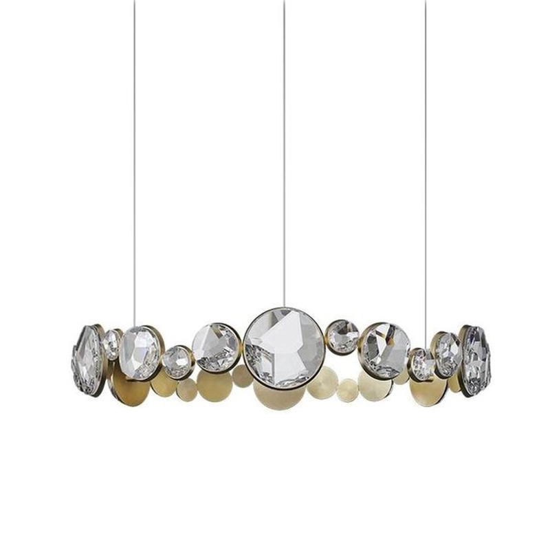 Люстра RING horizontal chandelier with crystals Прозрачный Латунь в Екатеринбурге | Loft Concept 