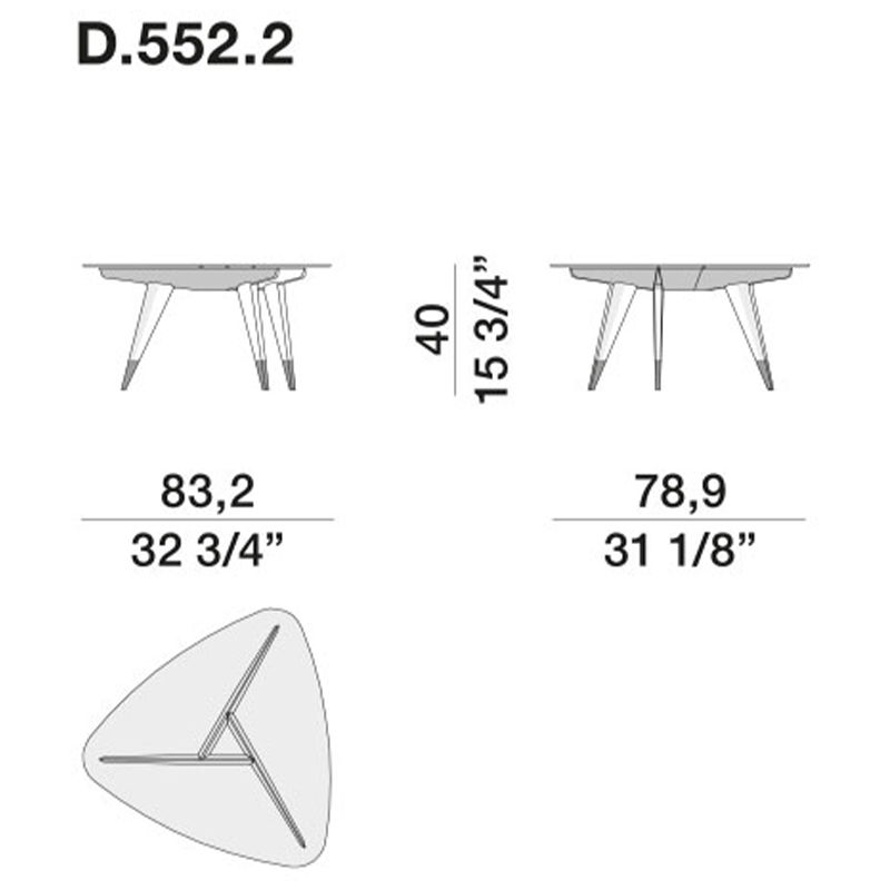 Дизайнерский кофейный стол со стеклянной столешницей Gio Ponti D.552.2 Coffee Table в Екатеринбурге