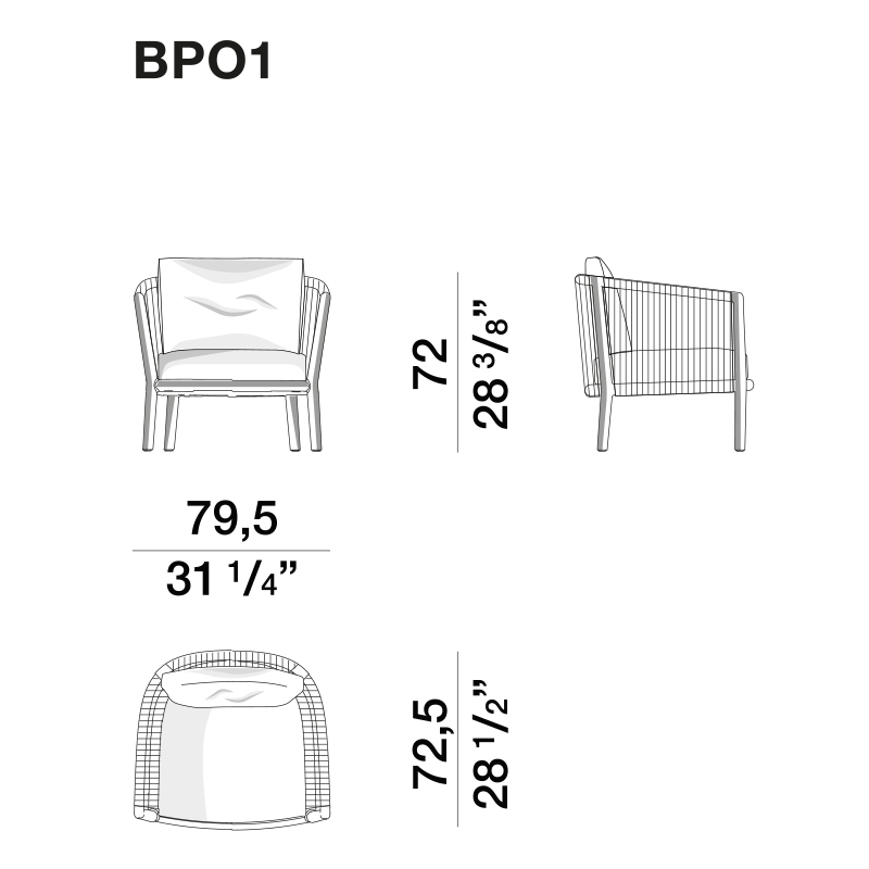 Дизайнерское уличное кресло из массива дерева с веревочной спинкой BOBOLI Armchair в Екатеринбурге