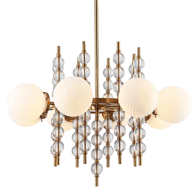 Люстра Addelyn Chandelier 8 lamp Белый Латунь в Екатеринбурге | Loft Concept 