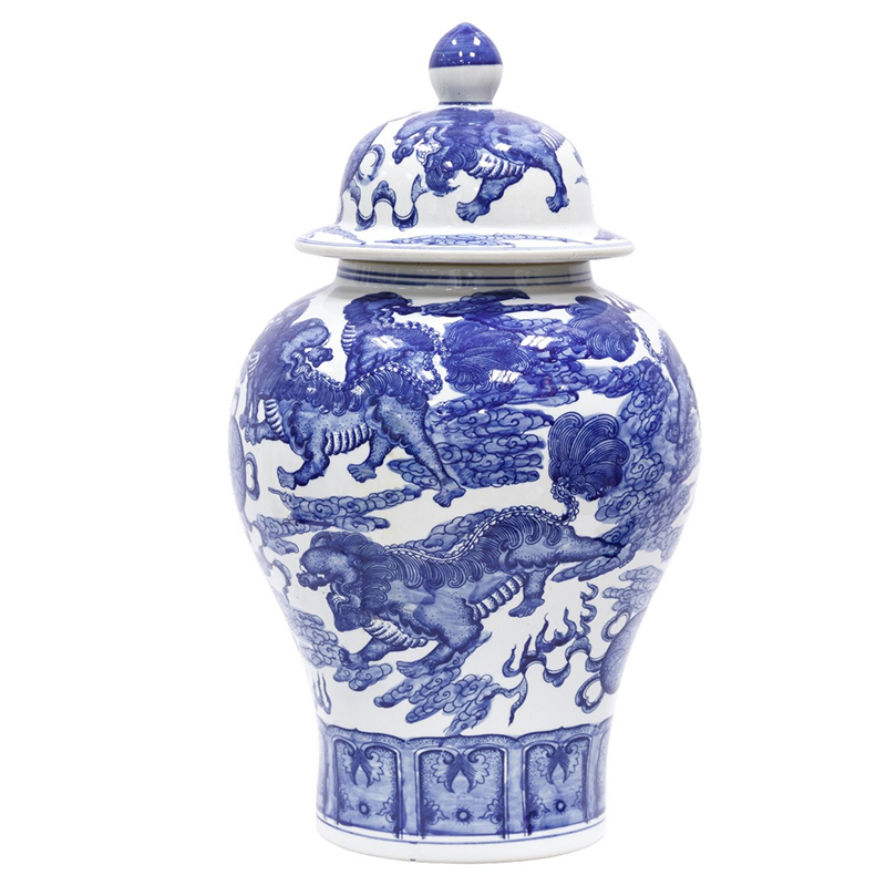 Ваза Blue White Chinese Dragon Vase Синий Белый в Екатеринбурге | Loft Concept 