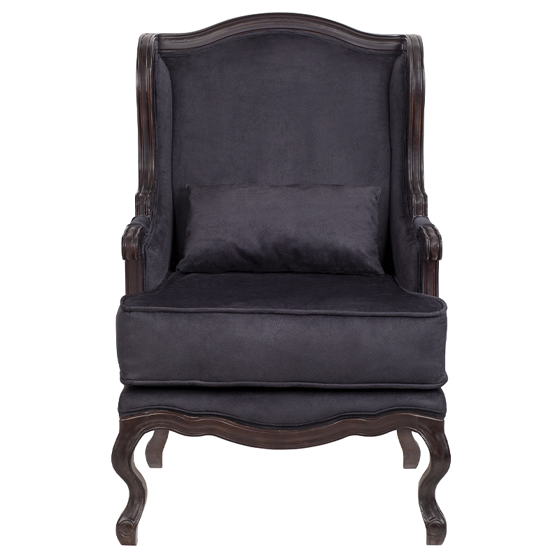 Кресло George Grand Armchair black velour Черный Коричневый в Екатеринбурге | Loft Concept 