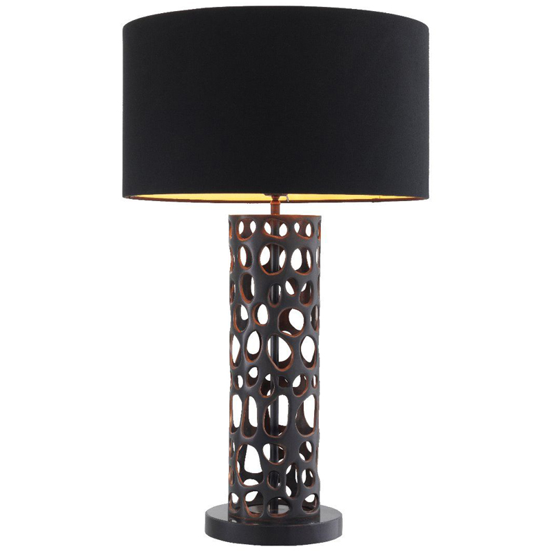 Настольная лампа Eichholtz Table Lamp Dix Bronze Черный Темная бронза Черный Мрамор Nero Золотой в Екатеринбурге | Loft Concept 