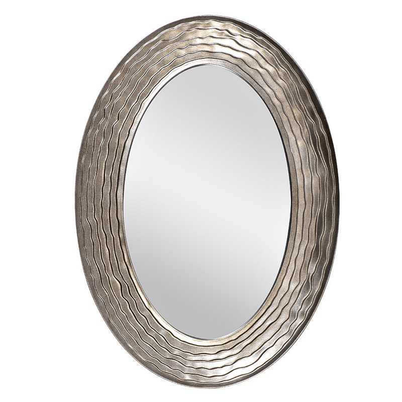 Зеркало Waves Dark Silver Oval Mirror  в Екатеринбурге | Loft Concept 